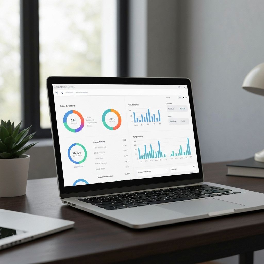 Analytics dashboard on laptop screen