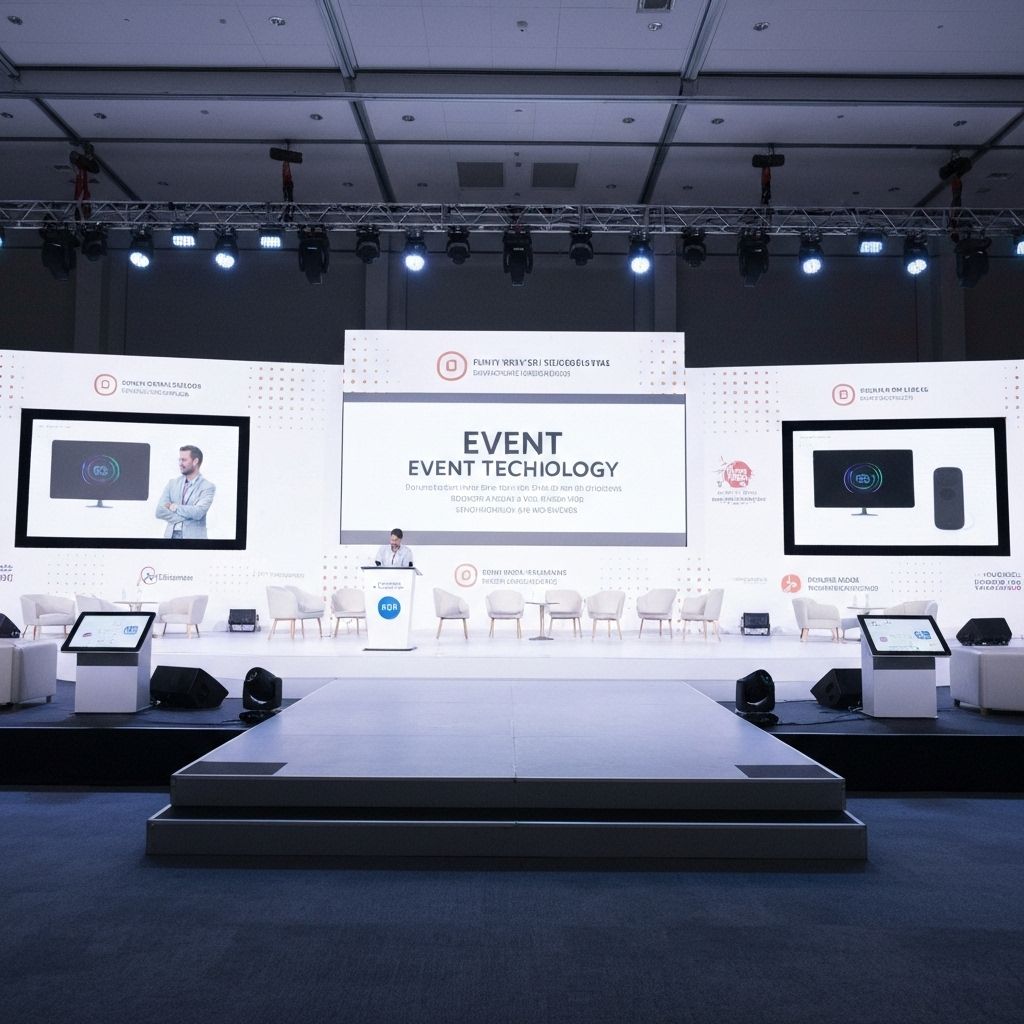 Conference stage with modern lighting